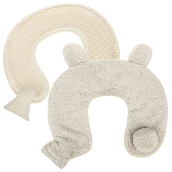 U Shape Neck And Shoulder Fluffy Hot Water Bottle
